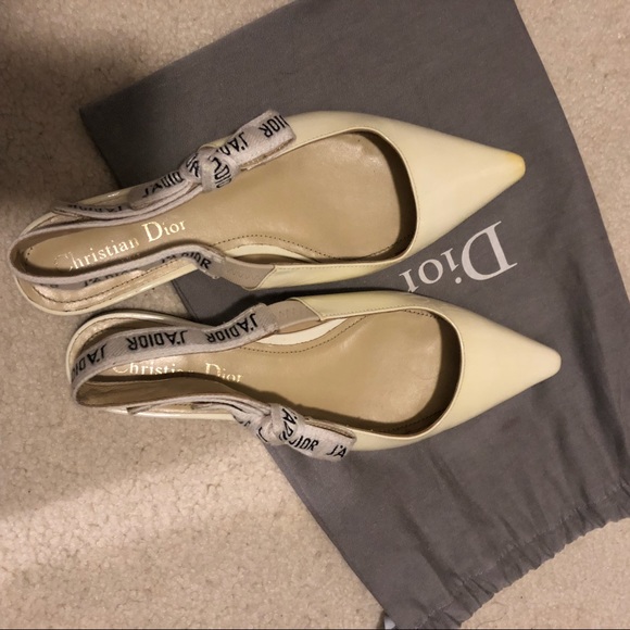 DIOR J'ADIOR White Slingback Flats, 37 - Picture 3 of 7